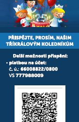 Přispějte na Tříkrálovou sbírku 2025 on line nebo QR kódem